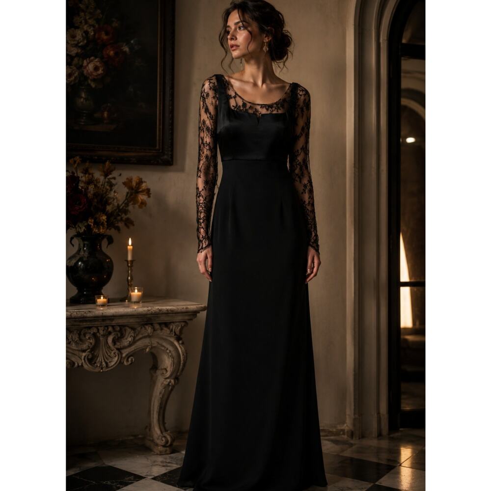 BADGLEY MISCHKA Lacey Dress 6 SMALL High Empire Waist Whimsigoth Formal Event